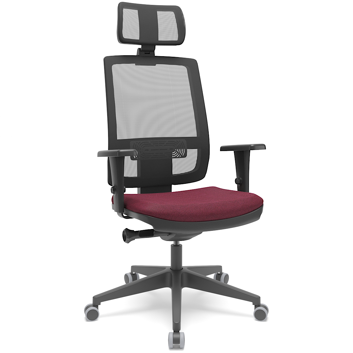 Cadeira Brizza tela presidente com apoio de cabeça, Plaxmetal 