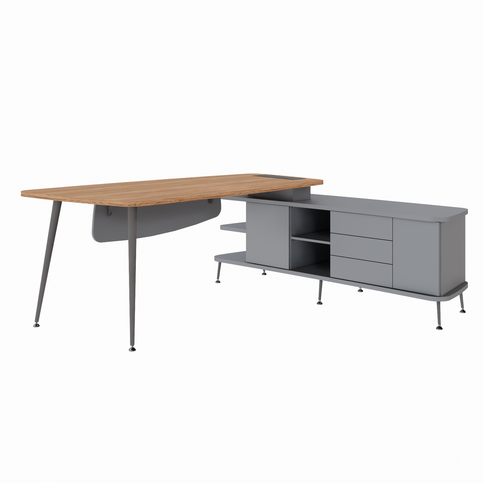 Mesa Gerente com Armário Orgânico Direito – Lexus Form