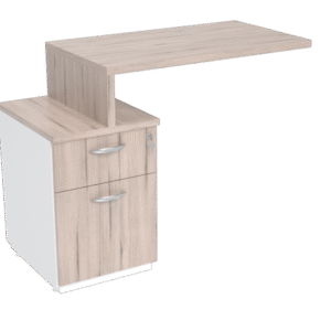 Mesa Auxiliar com Gaveteiro Pedestal - Bronze