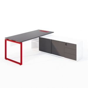 Mesa Executiva com Credenza Pé Quadro – Lexus Prime